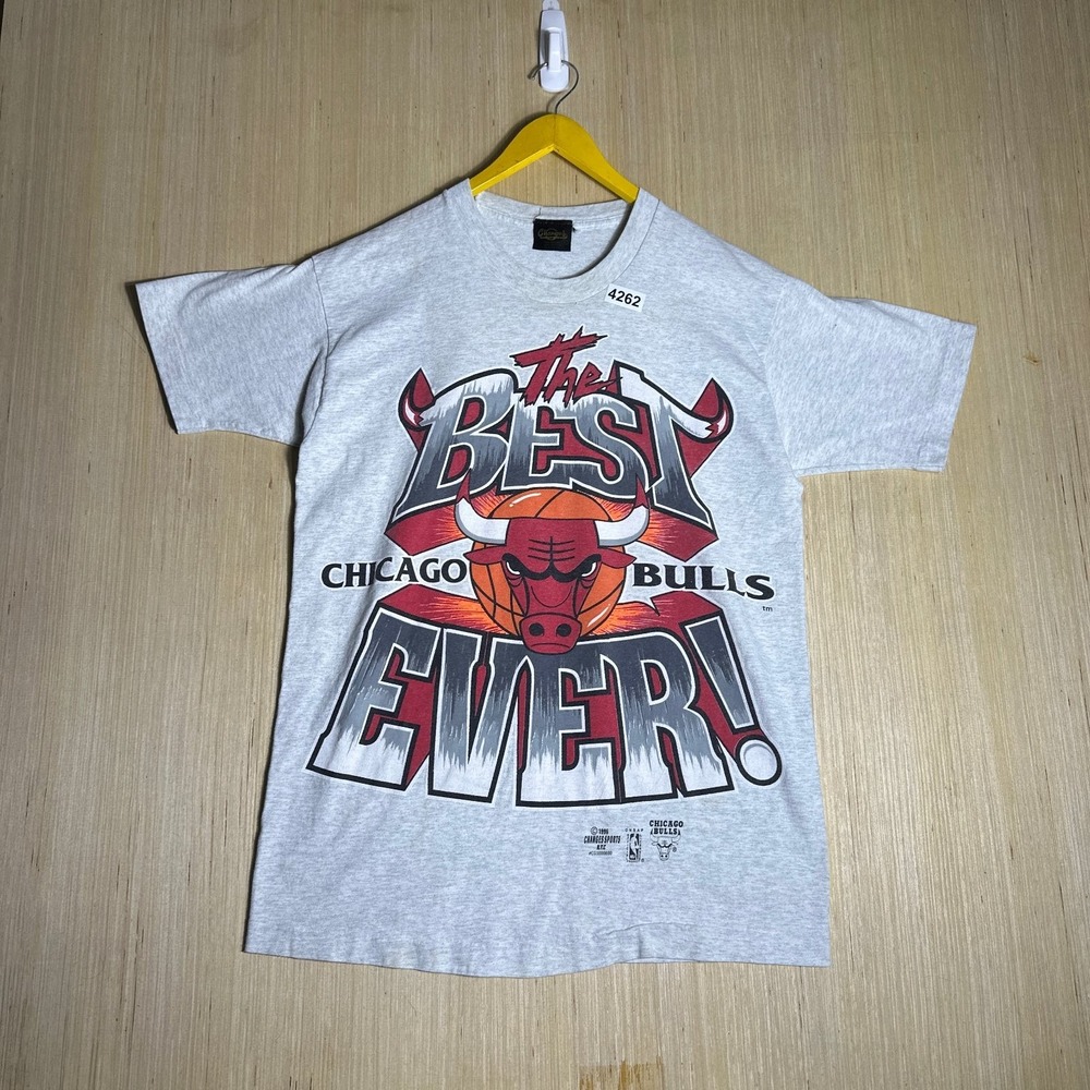Vintage Chicago Bulls T-Shirt Mens Large Gray Changes NBA Graphic Print 90s